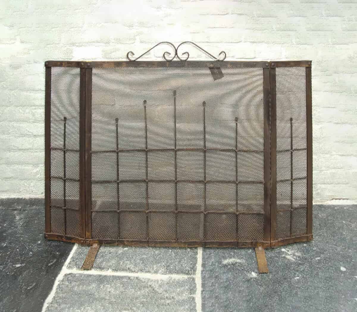 Haardscherm-driedelig