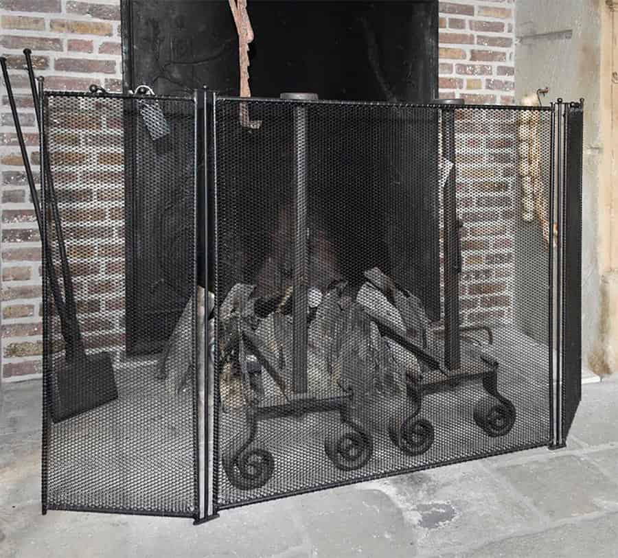 Haardscherm-driedelig