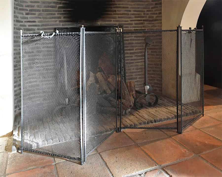 Haardscherm-vierdelig