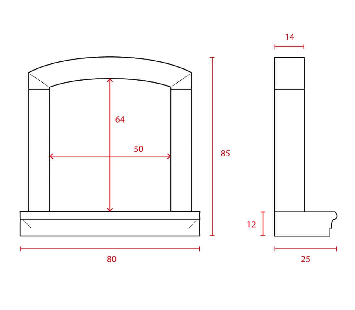 Keukenschouw-zandsteen-maten