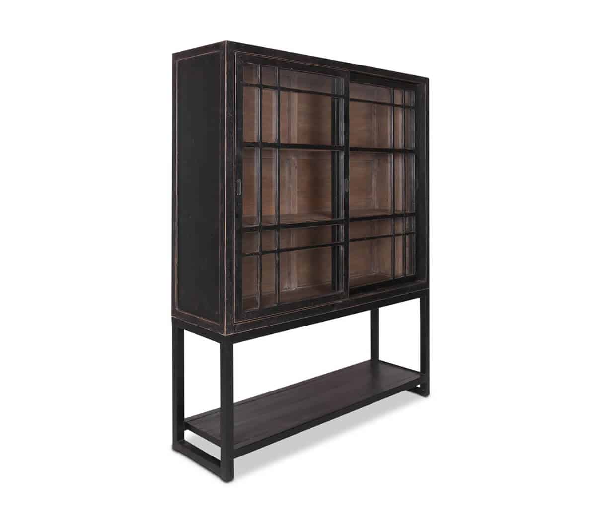 Vitrinekast met 2 deuren met glas