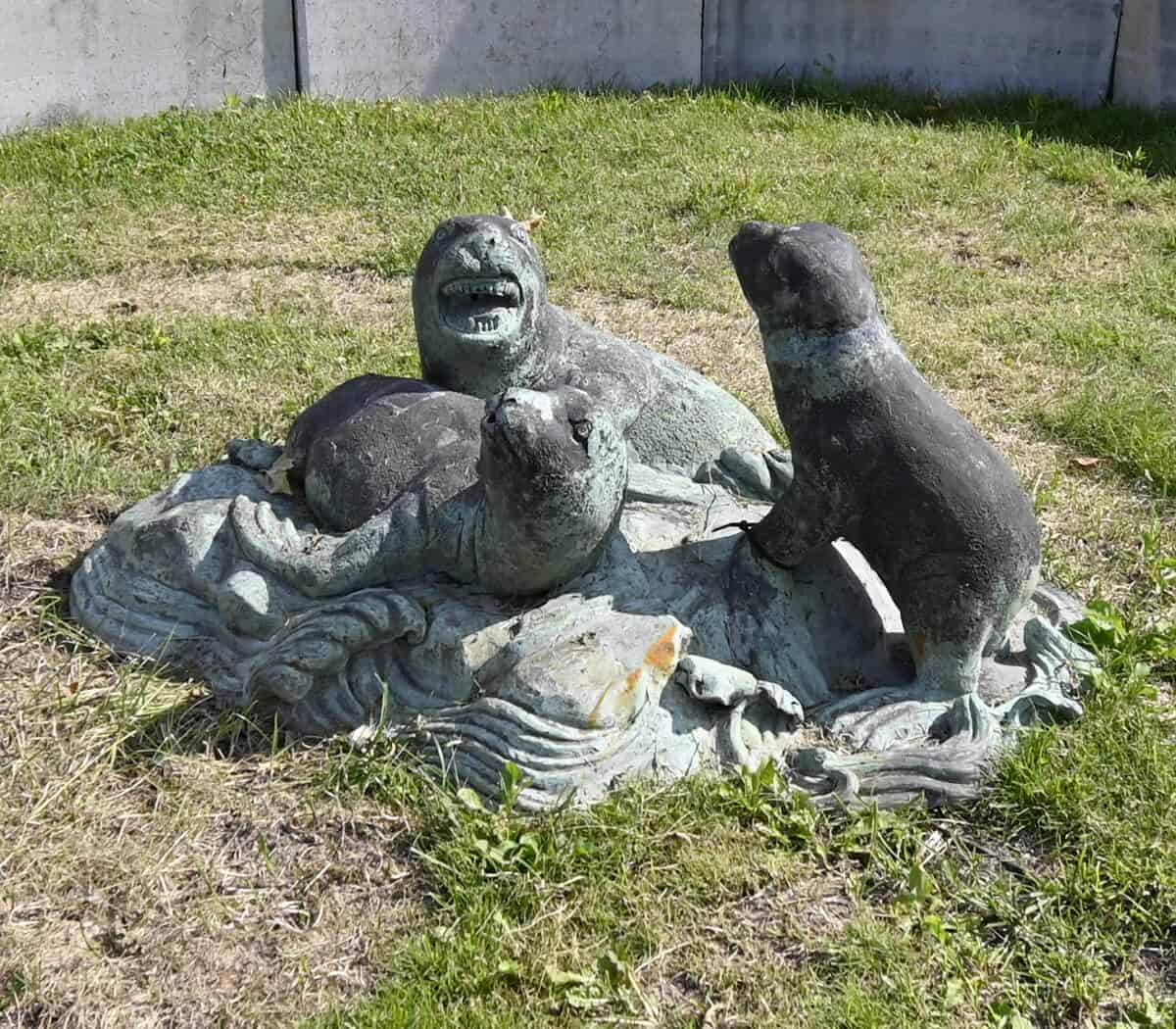 Bronze-zeehonden-fontein