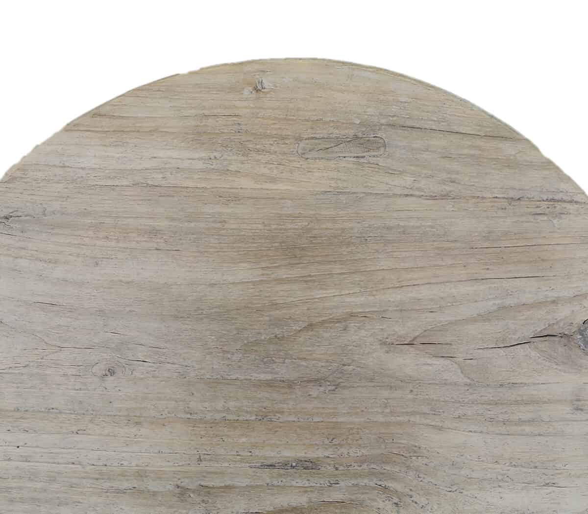 Houten-rond-bijzettafeltje