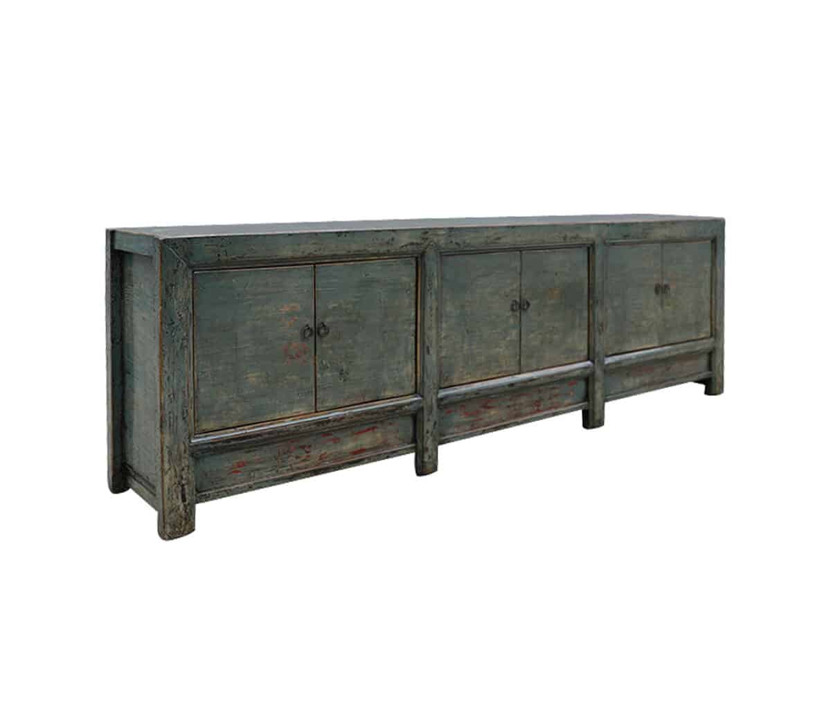 Groene-Houten-dressoir-kast