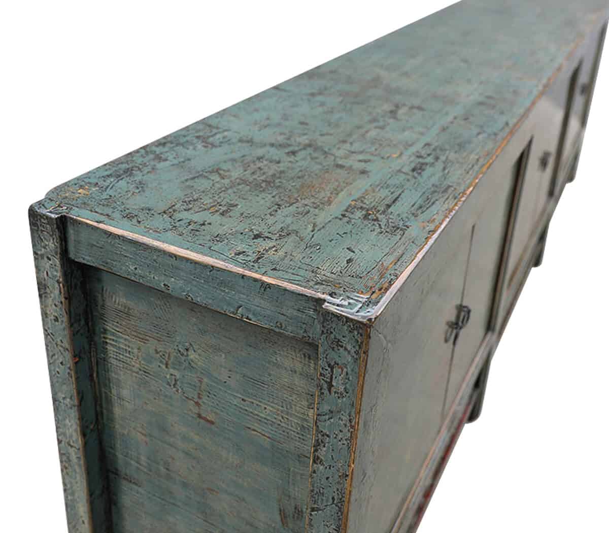 Groene-Houten-dressoir-kast