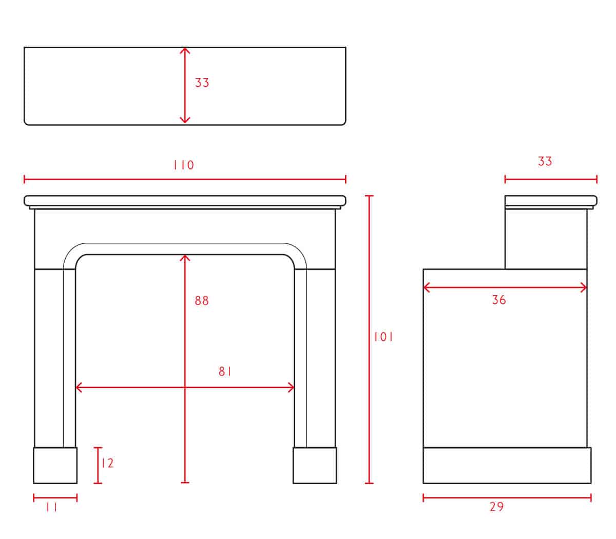 Marmerstenen-voorzetschouw