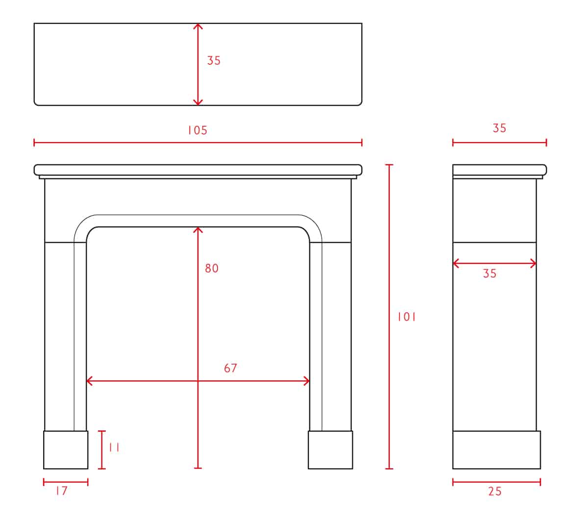 Zwart-marmeren-modillion-voorzetschouw