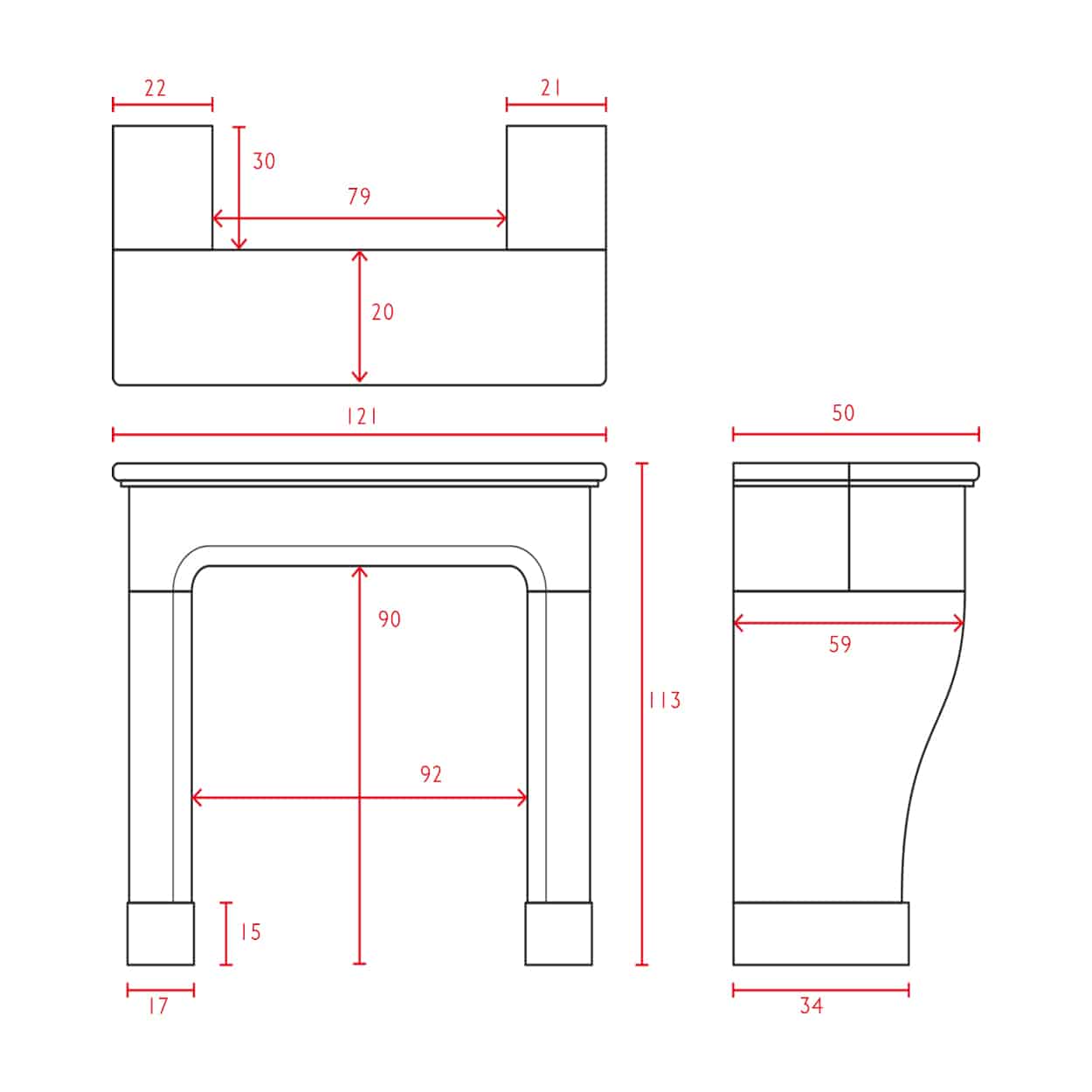 Zandstenen-ombouwschouw