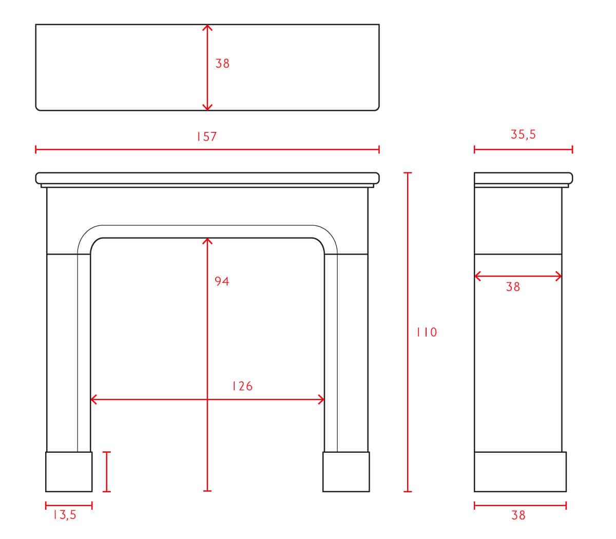 Marmerstenen-voorzetschouw