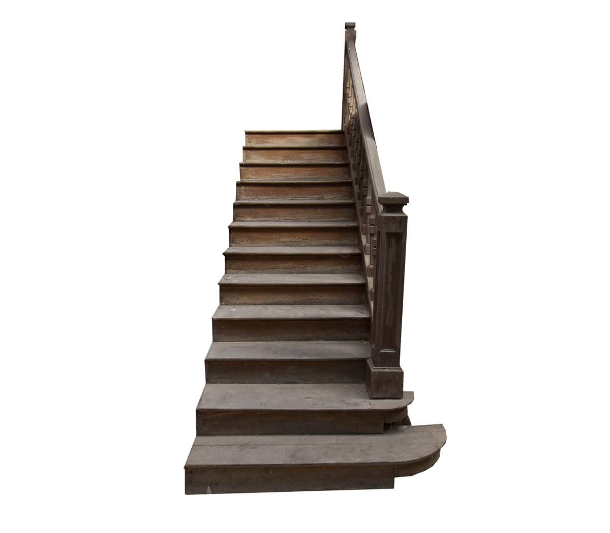 Oude-houten-trap-met-leuning