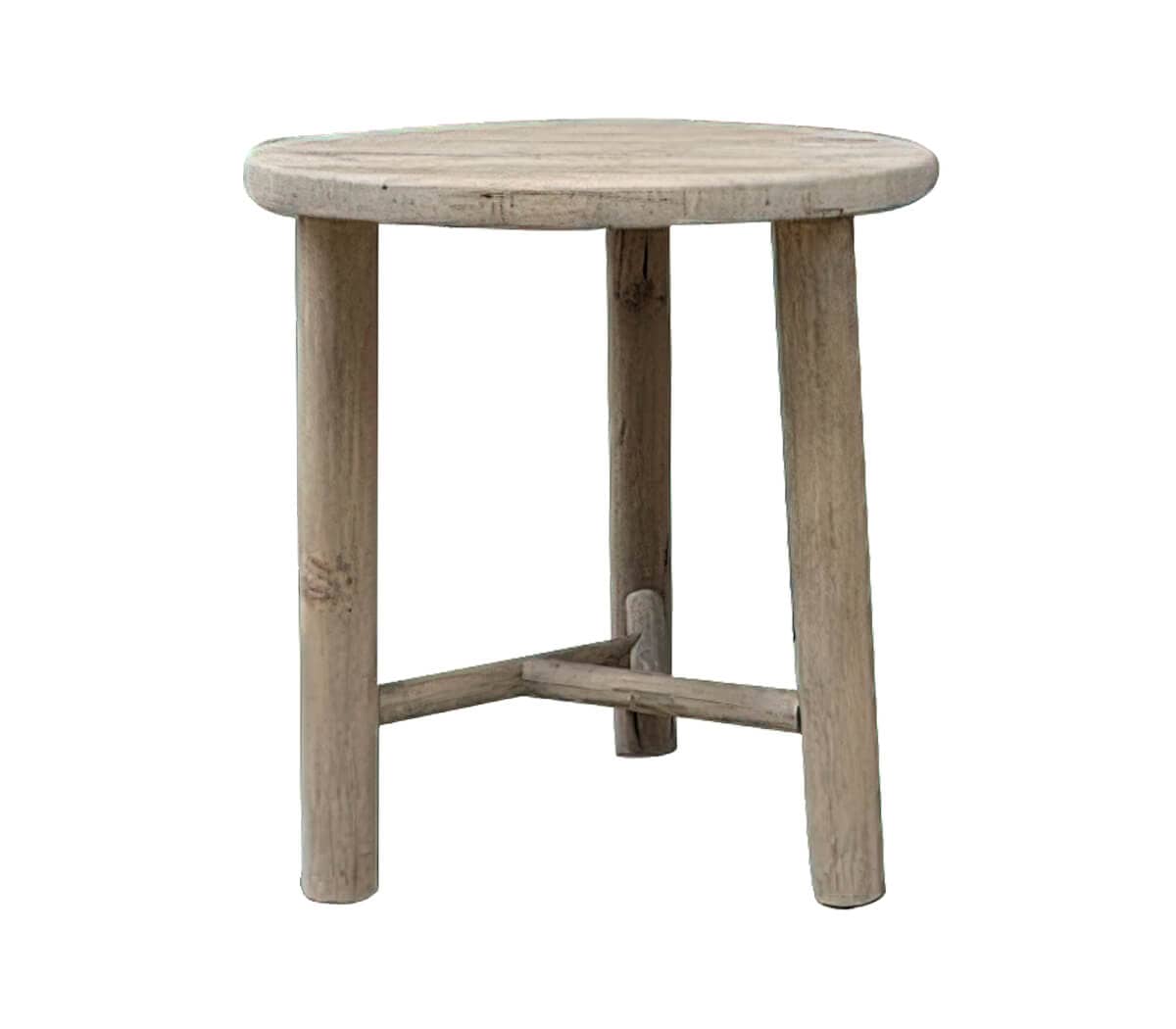 Houten-rond-bijzettafeltje