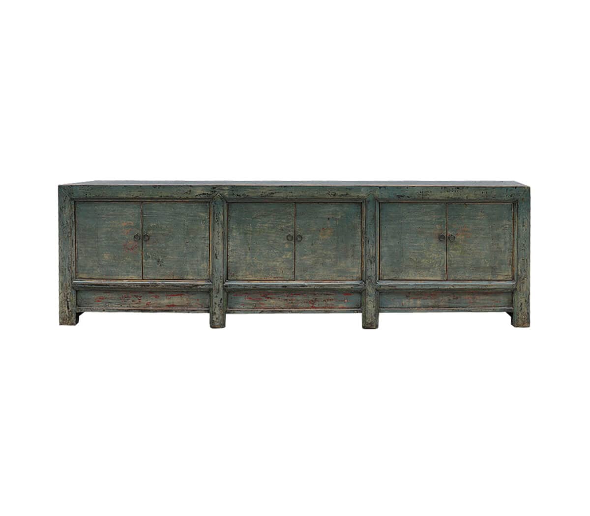 Groene-Houten-dressoir-kast