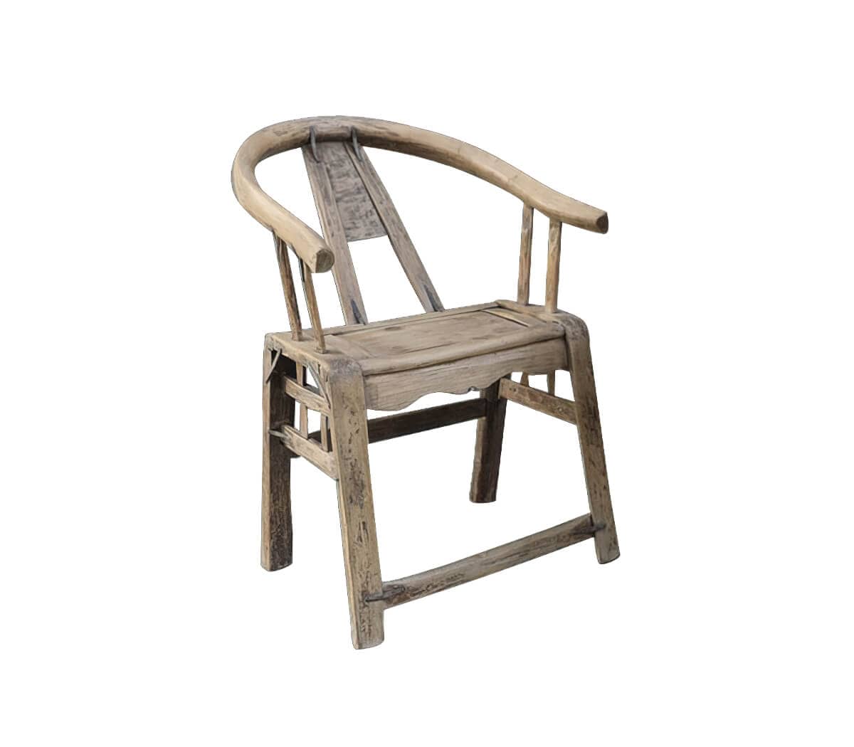 Houten-hoefijzer-stoel