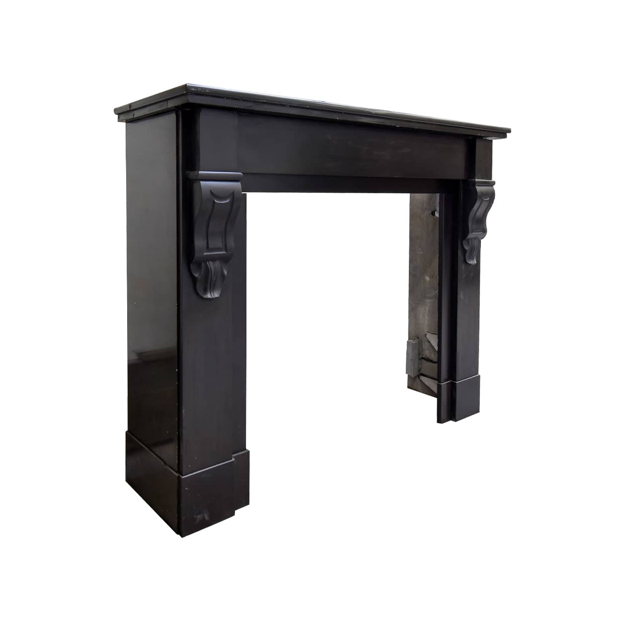 Zwart-marmeren-modillion-voorzetschouw