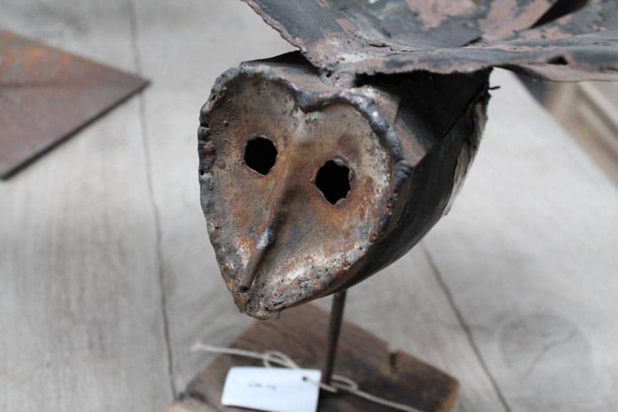 IJzeren-handgemaakte-uil-eenmalige-brocante-decoratie