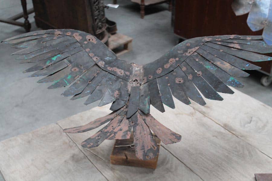 IJzeren-handgemaakte-uil-eenmalige-brocante-decoratie