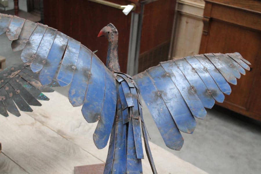 Kraanvogel.-Handwerk-ijzeren-brocante-decoratie