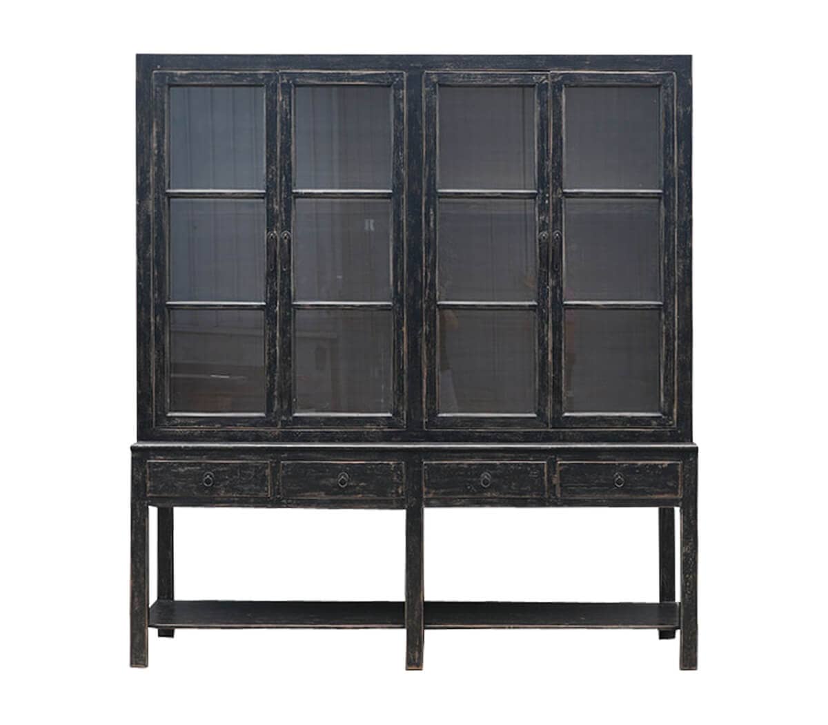 Buffetkast-met-2-deuren-met-glas-en-lades