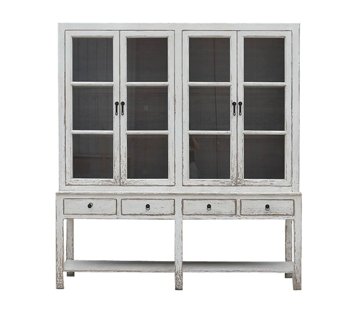 Buffetkast-met-2-deuren-met-glas-en-lades