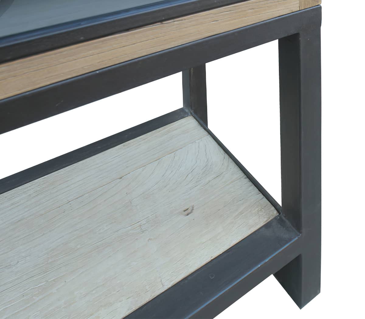 Vitrinekast-met-2-deuren-met-glas-zwart-onderstel