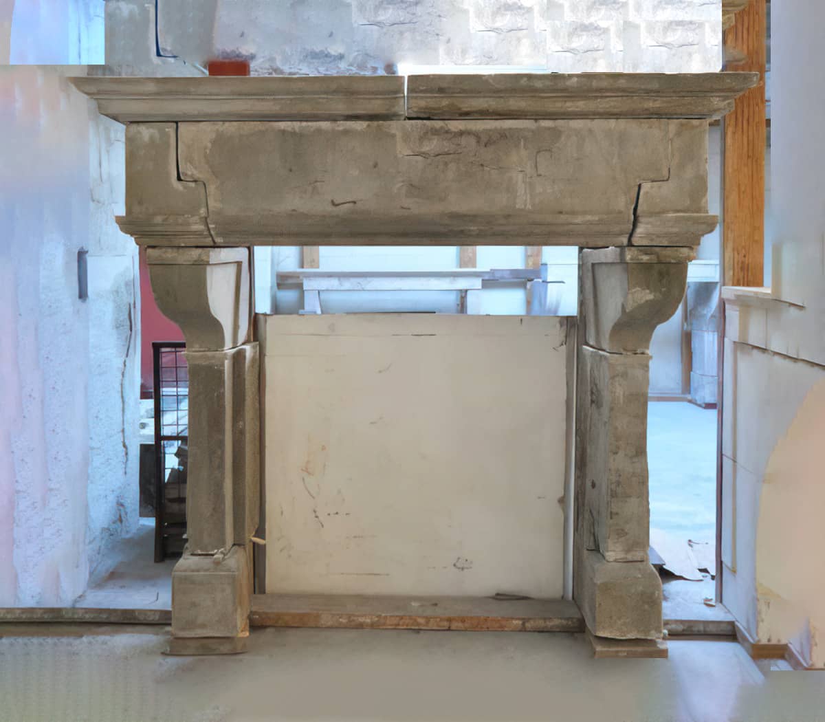 Renaissance-schouw-in-grijs-beige-zandsteen