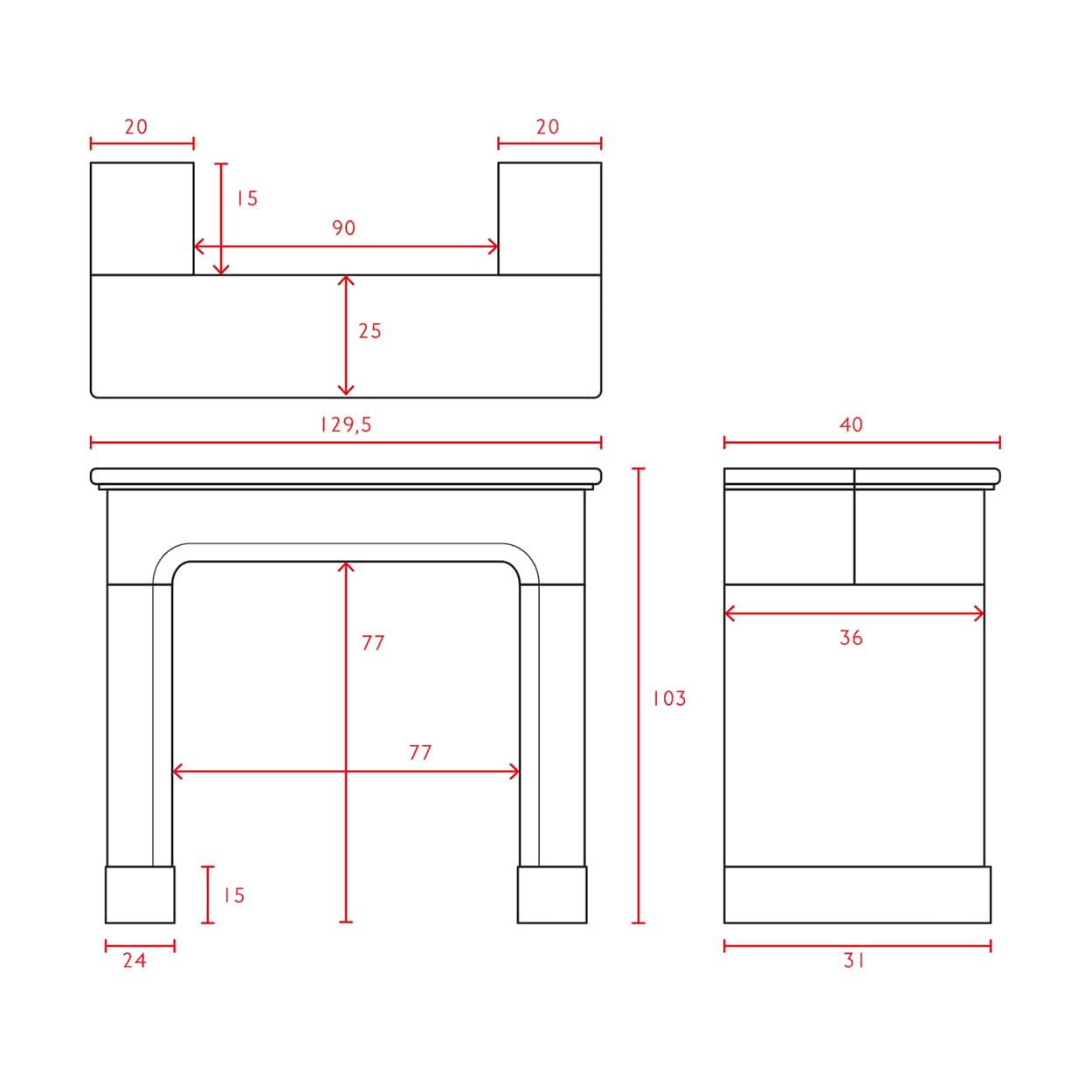 Zwart-marmeren-modillion-voorzetschouw