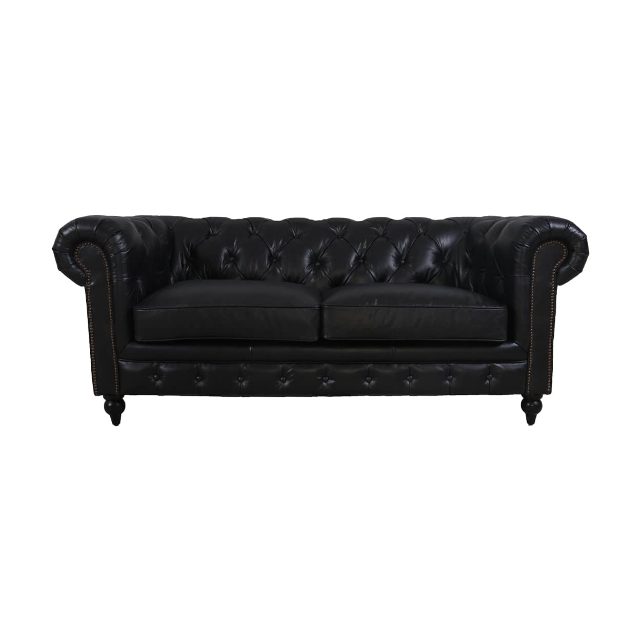 Chersterfield-25-zits-Eersteklas-rundleer-Ebony-Black