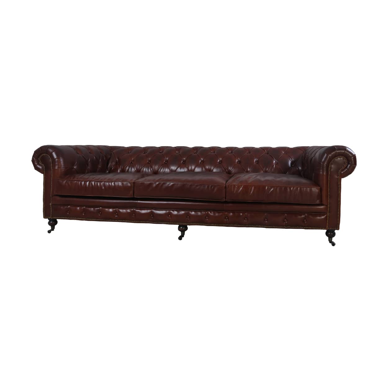 Chersterfield-4-zits-Eersteklas-rundleer-Vintage-Cigar