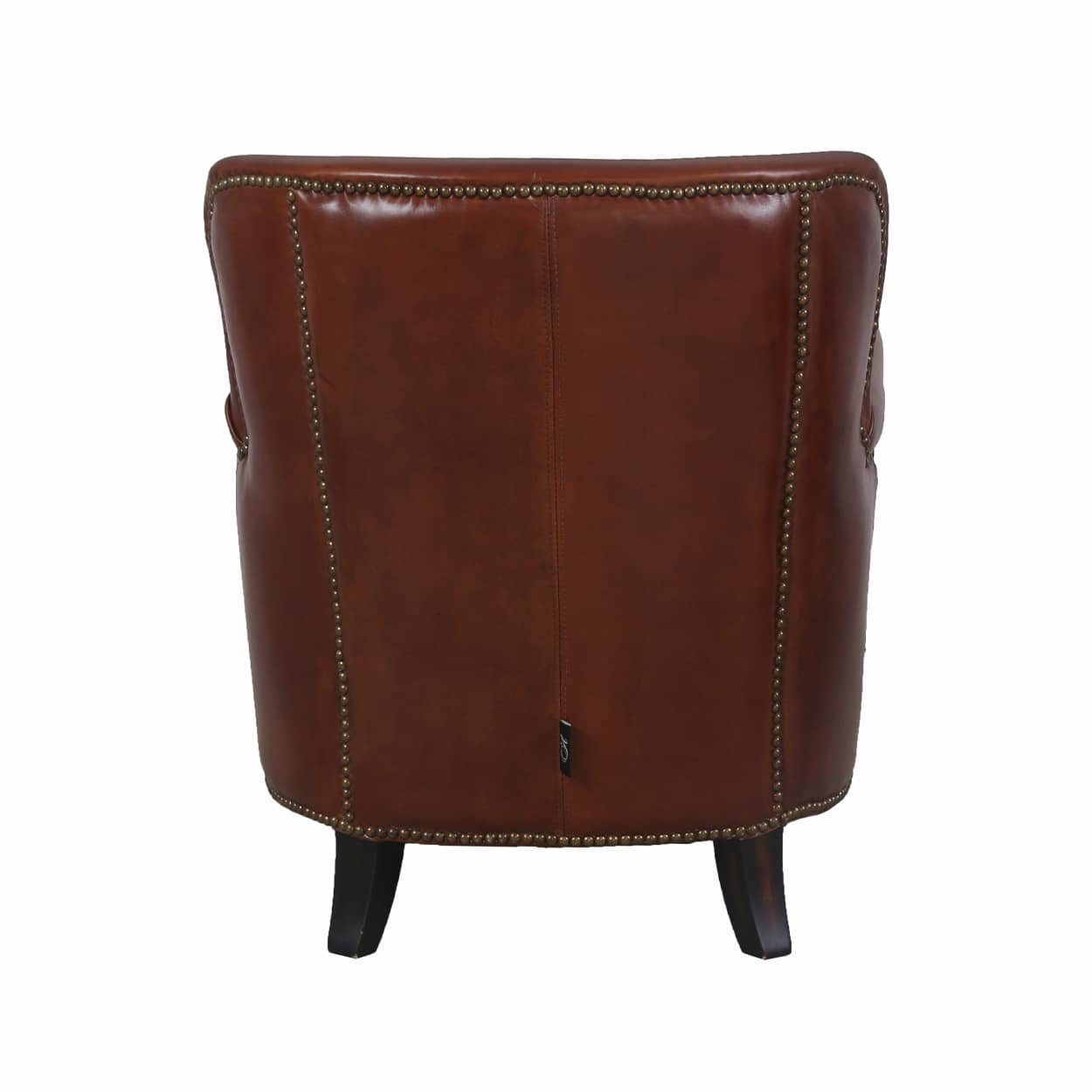 Clubfauteuil-Eersteklas-rundleer-Vintage-Cigar